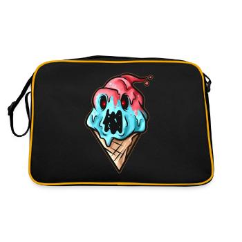 Scary Monster Zombie Demon Soft Ice Cream Cone - Retro Bag - black/gold - Back