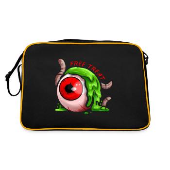 Free Treat Big Eyeball Green Slime Earthworm - Retro Bag - black/gold - Back