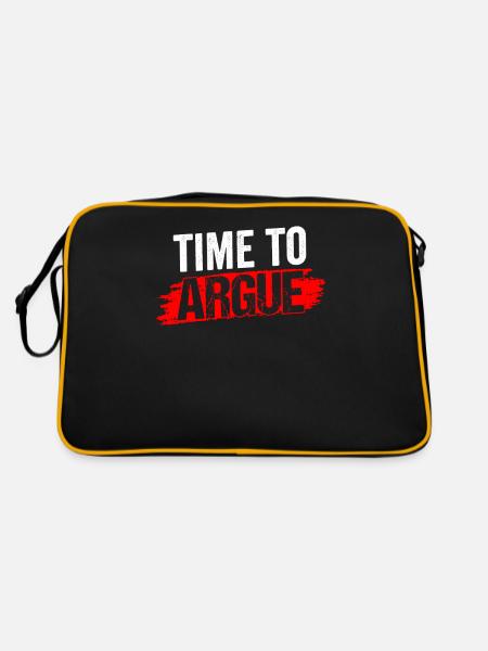 Zeit Zum Streiten Anwalt Argumentieren Argument - Retro Tasche - Schwarz/Gold - Hinten