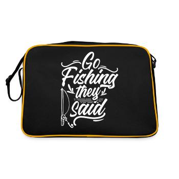 Go Fishing Said Fishing Fisherman Angler - Retro Bag - black/gold - Back