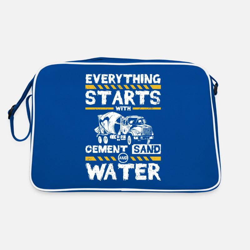 Tout commence avec du sable de ciment et de l’eau Sac Retro