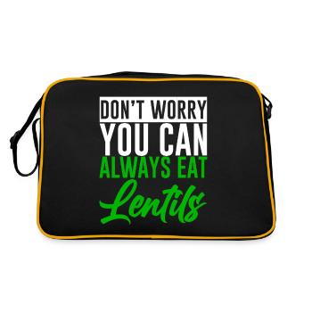 Don't Worry You Can Always Eat Lentils 2 - Retro Bag - black/gold - Back