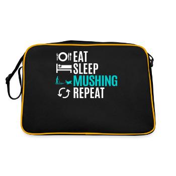 Sled Dog Racing Sled Dog Gift - Retro Bag - black/gold - Back