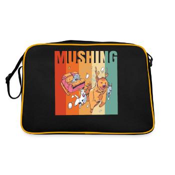 Sled Dog Racing Sled Dog Gift - Retro Bag - black/gold - Back