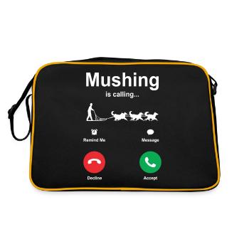 Sled Dog Racing Sled Dog Gift - Retro Bag - black/gold - Back