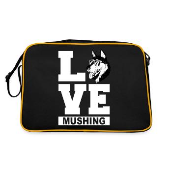 Sled Dog Racing Sled Dog Gift - Retro Bag - black/gold - Back