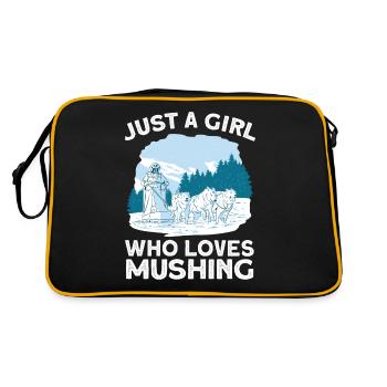 Sled Dog Racing Sled Dog Gift - Retro Bag - black/gold - Back
