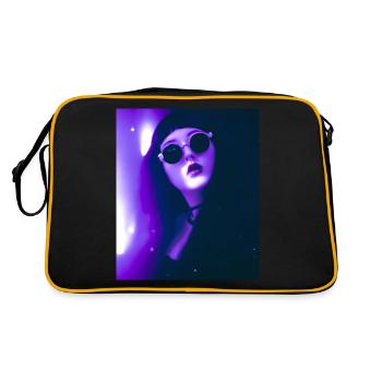 Goth Vaporwave Sexy Goth Girl avec des lunettes noires - Sac Retro - noir/or - Dos
