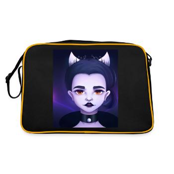 Goth Anime Vaporwave Diable Mignon Et Effrayant - Sac Retro - noir/or - Dos