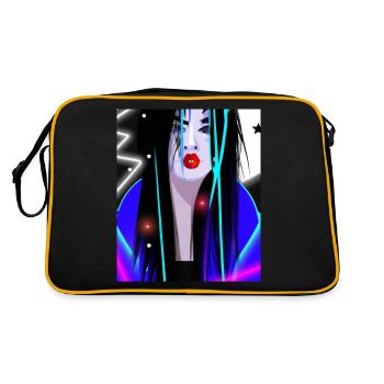 Goth Anime Vaporwave Girl Geisha gothique - Sac Retro - noir/or - Dos