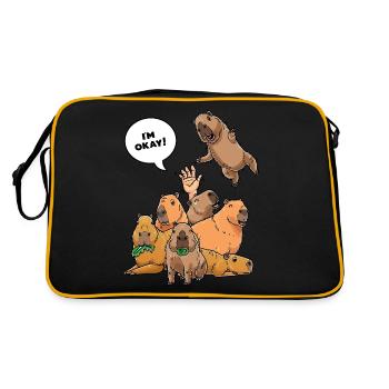 Capybara Funny Rodent Capybara Capybara - Retro Bag - black/gold - Back