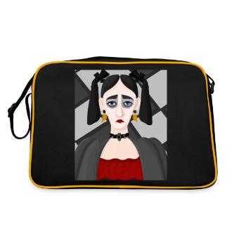 Cubisme Art Portrait d’une fille goth dans - Sac Retro - noir/or - Dos