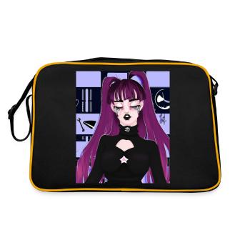 Goth Anime Vaporwave Mignon Creepy Goth Girl - Sac Retro - noir/or - Dos