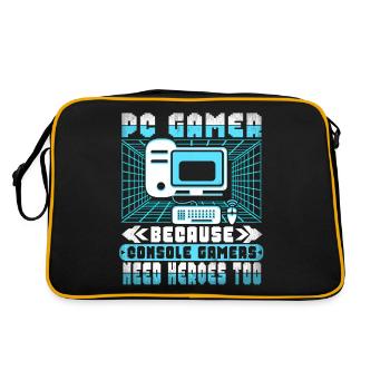Pc Gamer Because Console Players Need Heroes - Retro Bag - black/gold - Back