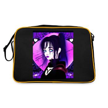 Goth Anime Vaporwave Mignon Creepy Goth Girl - Sac Retro - noir/or - Dos