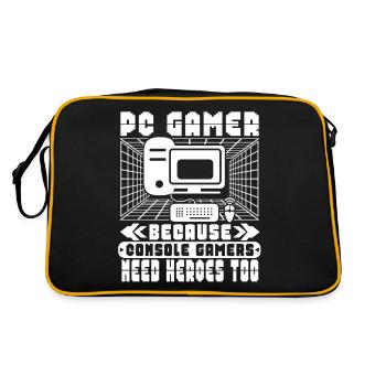 Pc Gamer Because Console Players Need Heroes - Retro Bag - black/gold - Back