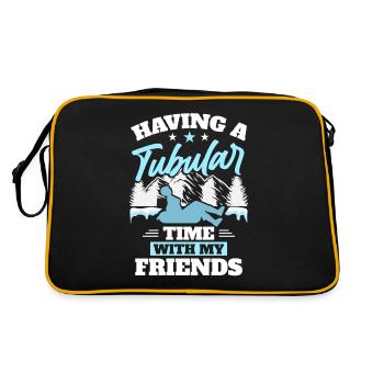 Snowtubing Wintersport - Retro Tasche - Schwarz/Gold - Hinten