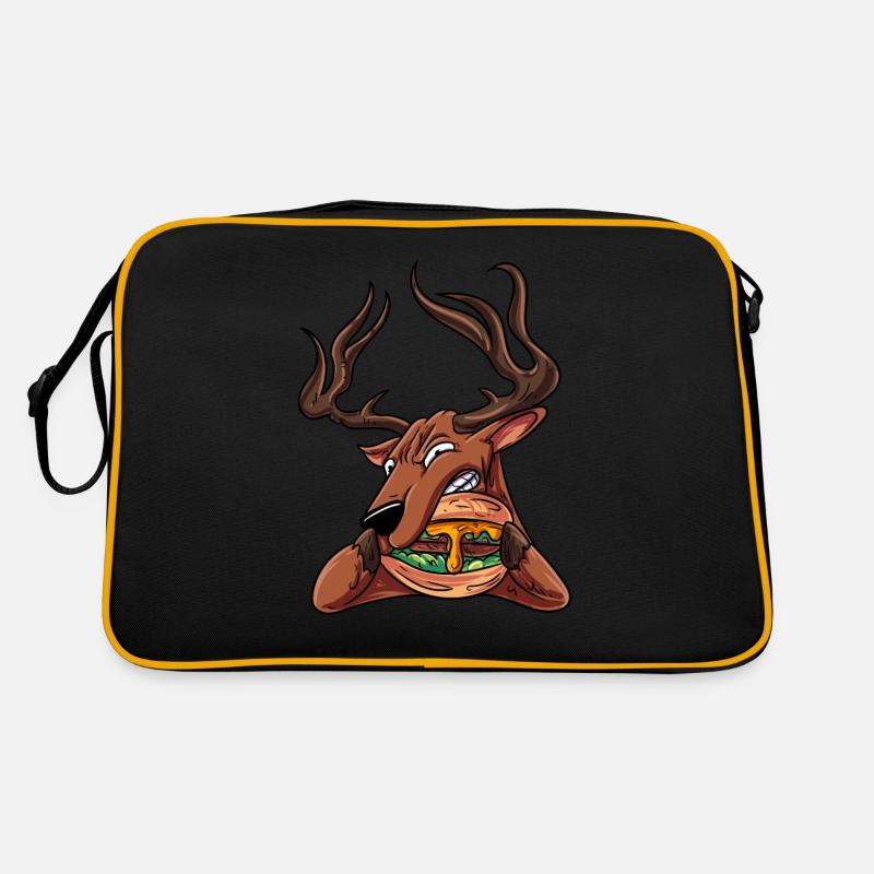 Drôle de cerf mord cheeseburger African Ti Sac Retro