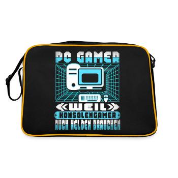 PC Gamer Computerspiele Gaming Computer Videospiel - Retro Tasche - Schwarz/Gold - Hinten
