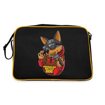 Chien de bétail australien Blue Heeler Battle Dog - Sac Retro - noir/or - Dos