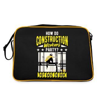 Infrastructure construction construction construction workers - Retro Bag - black/gold - Back