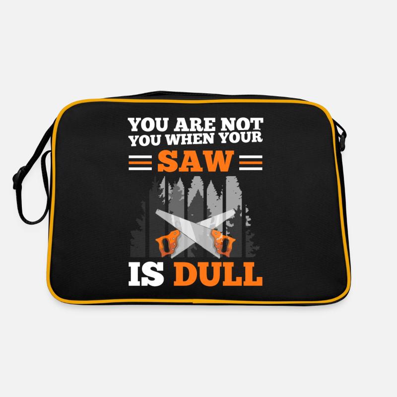 Kettensäge Schnitzen Holzfäller Baumpfleger Retro Tasche
