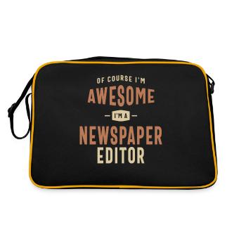 I'm Awesome I'm a Newspaper Editor Funny Job - Retro Bag - black/gold - Back
