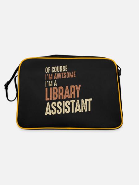 I'm Awesome I'm a Library Assistant Funny Job - Retro Bag - black/gold - Back