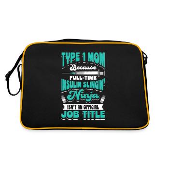 DIABETES: Type 1 Mom Because - Retro Bag - black/gold - Back