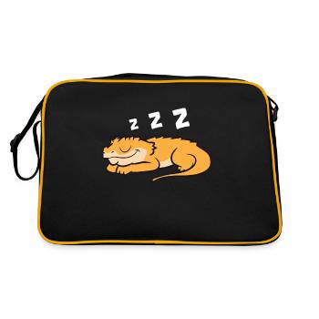 Crested Gecko Reptile Lizard Sleeping Crested - Retro Bag - black/gold - Back
