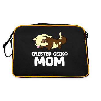 Crested Gecko Mom Lizard Reptile Mother Crested - Retro Bag - black/gold - Back