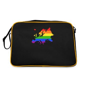 Europa Regenbogenflagge für stolze LGTBQ-Europäer - Retro Tasche - Schwarz/Gold - Hinten