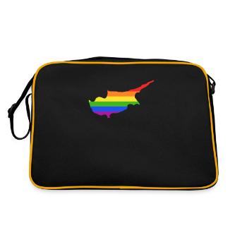 Zyperns Regenbogenflagge für stolze LGTB-Zyprioten - Retro Tasche - Schwarz/Gold - Hinten