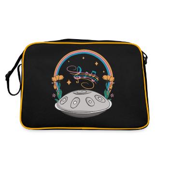 Floral Handpan Hang Drum Rav Vaste Instrument - Sac Retro - noir/or - Dos