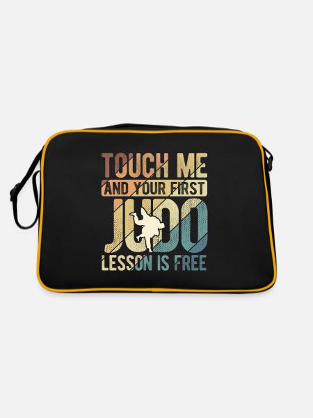 Japanischer Kampfsport Judo - Retro Tasche - Schwarz/Gold - Hinten