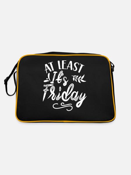 Au moins c’est vendredi enfin sarcastique - Sac Retro - noir/or - Dos