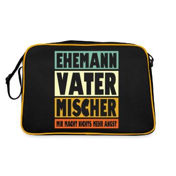 Mischer Vater Ehemann Held - Retro Tasche - Schwarz/Gold - Hinten