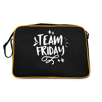 Team Friday Humor Week-end sarcastique enfin - Sac Retro - noir/or - Dos
