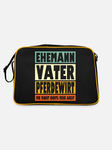 Pferdewirt Vater Ehemann Held - Retro Tasche - Schwarz/Gold - Hinten