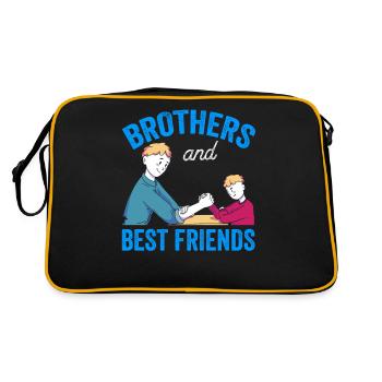 Brüder Und Beste Freunde Bruder Freund Team - Retro Tasche - Schwarz/Gold - Hinten