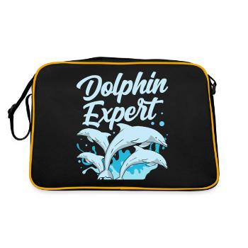 Dolphin Expert Dolphins Dolphins Dolphin Lovers - Retro Bag - black/gold - Back