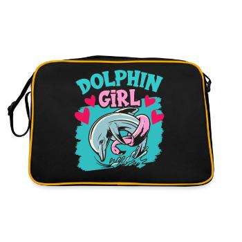 Dolphin Girl Dolphin Lover Dolphins Dolphins - Retro Bag - black/gold - Back