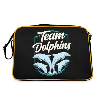 Team Dolphin Dolphins Dolphin Lover Dolphin - Retro Bag - black/gold - Back