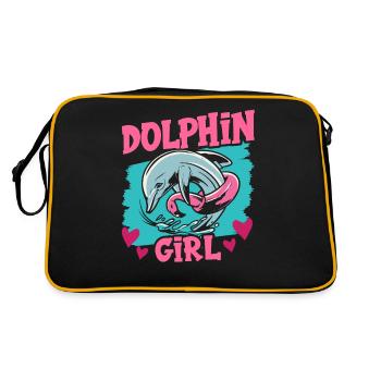 Dolphin Girls Dolphin Dolphins Dolphin Lovers - Retro Bag - black/gold - Back