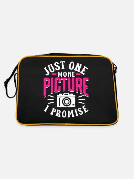 Nur Noch Ein Foto Versprochen Fotografie Mama - Retro Tasche - Schwarz/Gold - Hinten