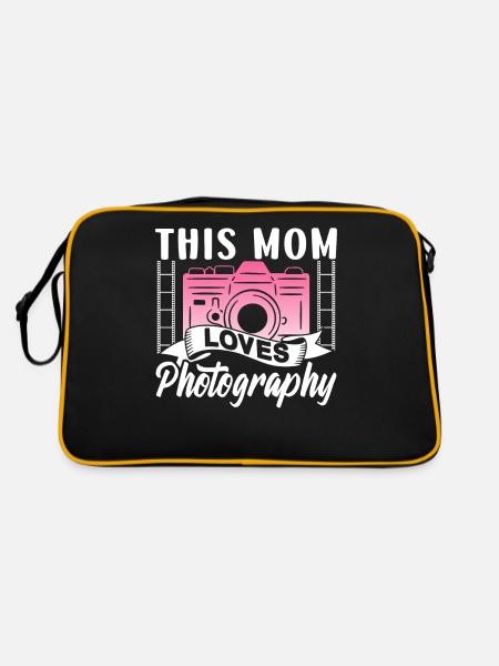 This Mom Loves Photography Mom Photographer - Retro Bag - black/gold - Back