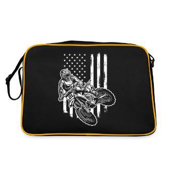 Motocross USA American Flag Racing - Sac Retro - noir/or - Dos