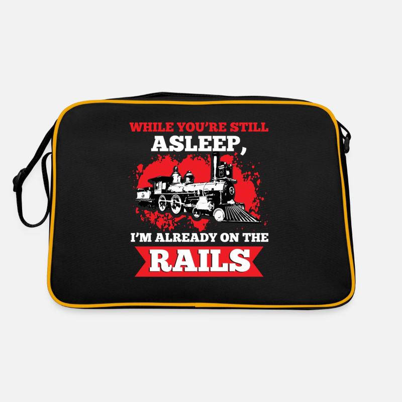 Railway Trainspotting Railway Engineer - Retro Bag - black/gold