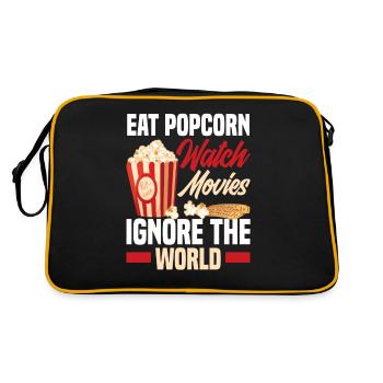 Film Popcorn Kino - Retro Tasche - Schwarz/Gold - Hinten