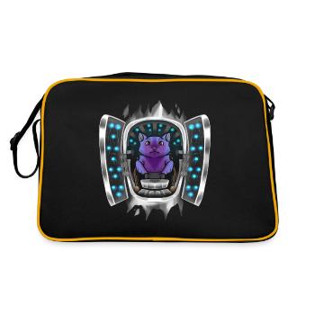 Purple Bat Inside Costume Purple Bat Takes Over - Retro Tasche - Schwarz/Gold - Hinten